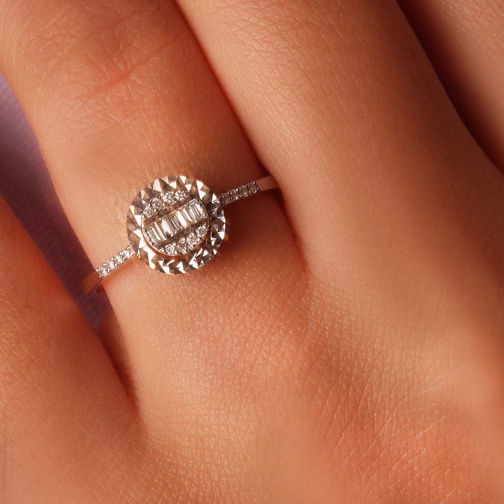 Диамантен сет бяло злато 0,25 карата